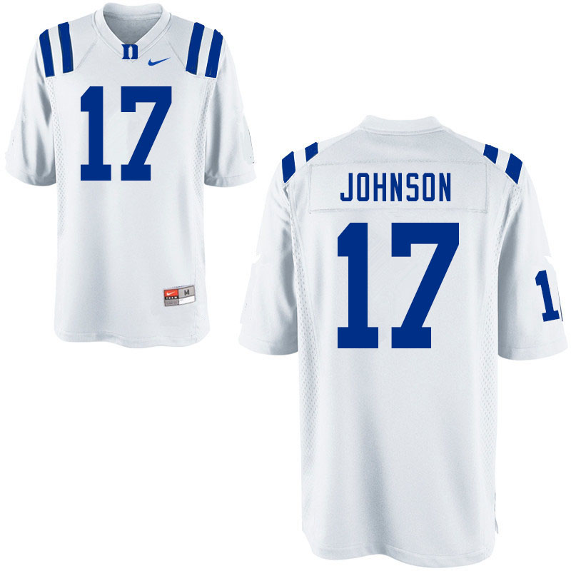 Men #17 Da'Quan Johnson Duke Blue Devils College Football Jerseys Sale-White